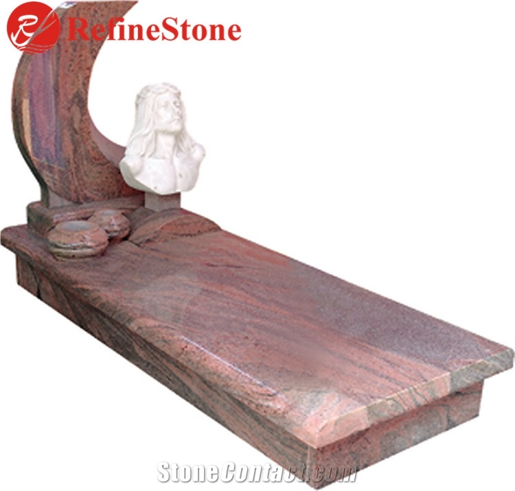 Engraved Blue Pearl Granite Western Style Heart Tombstone