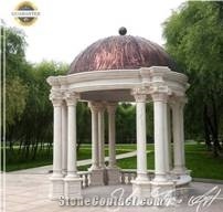Hand Carved Marble Sculpture Stone Pavilion Gazebo & Pergola