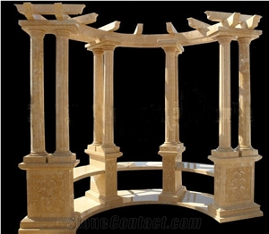 Hand Carved Marble Sculpture Stone Pavilion Gazebo & Pergola