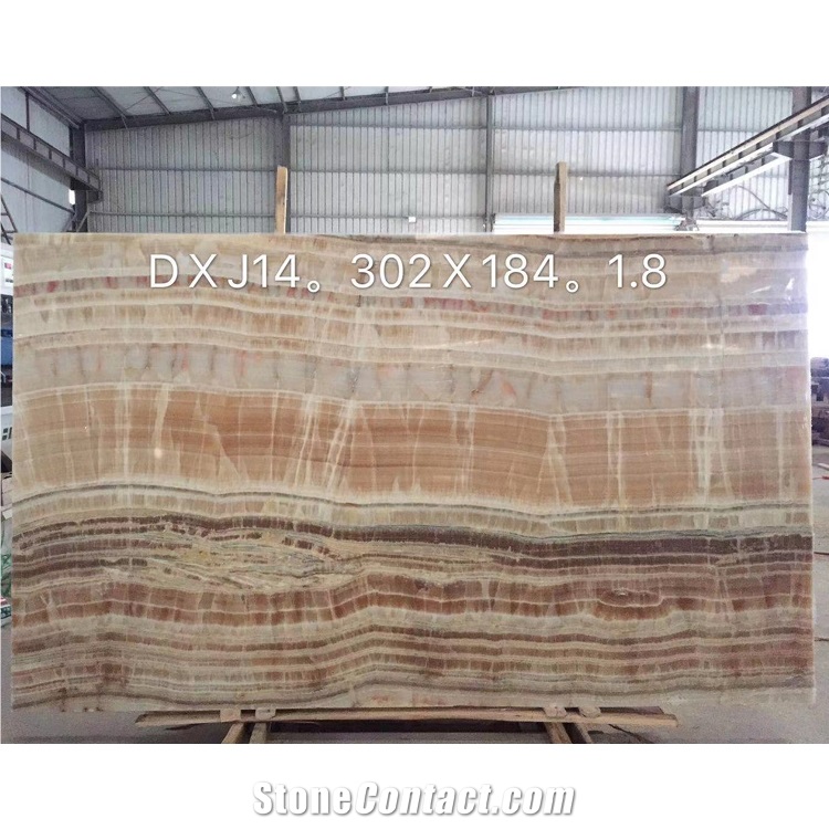 Hot Sale Natural Cheaper  Wooden Onyx Slab On The Wall 