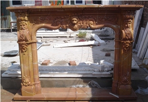 Interior Decoration Beige Insert Marble Fireplace Surround