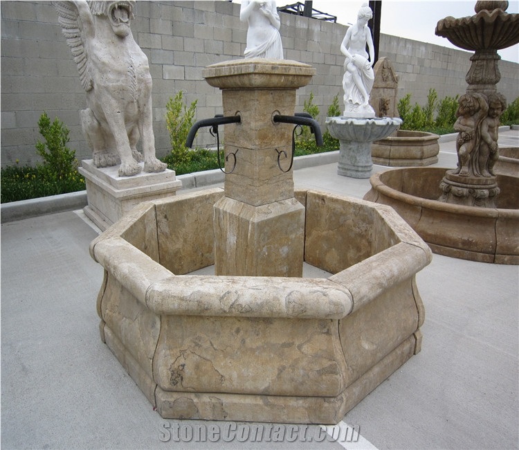 Limestone Marble Garden Water Fountain For Sale
