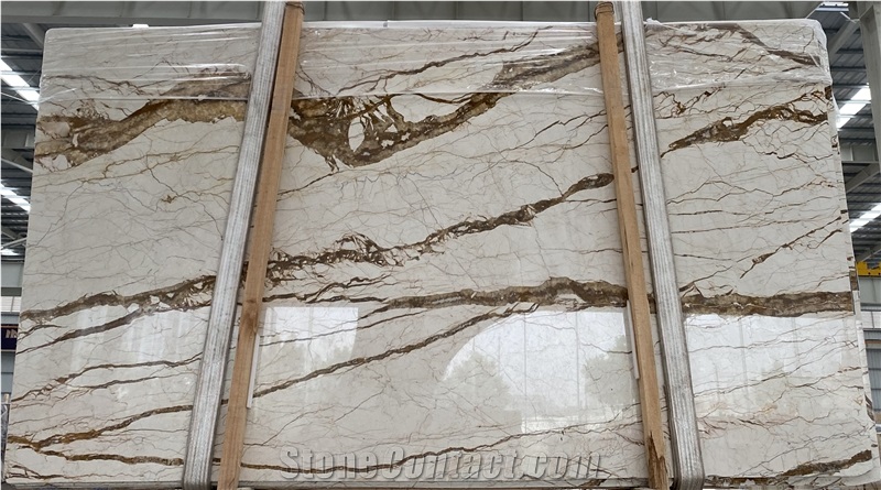 Luxurious Karen Gold Marble Slabs For Walling Decoration