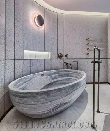 Luxury Beige Marble Solid Surface Bathtubs