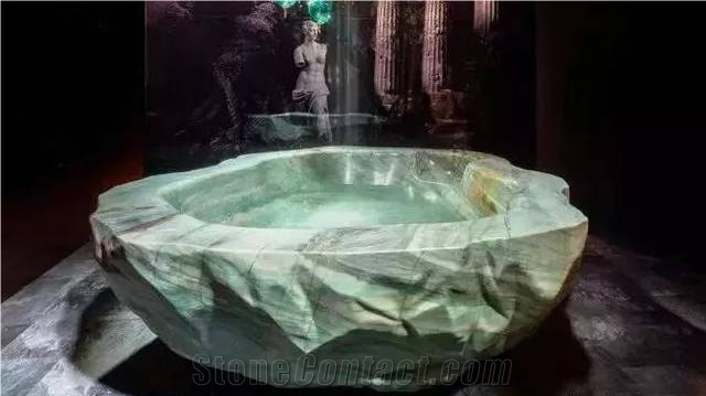 Luxury Beige Marble Solid Surface Bathtubs