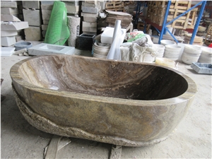 Luxury White Marble Solid Surface Bathtubs For Bathroom