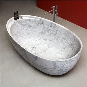 Luxury White Marble Solid Surface Bathtubs For Bathroom