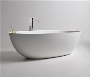 Luxury White Marble Solid Surface Bathtubs For Bathroom