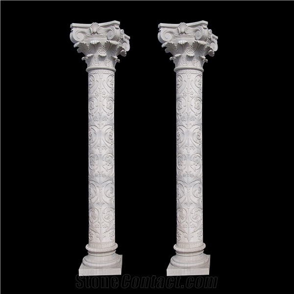 Marble Columns Decorative Round Greek Marble Columns Design