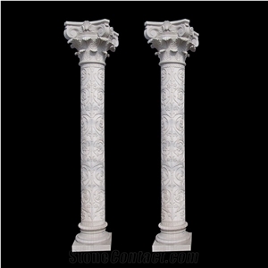 Marble Columns Decorative Round Greek Marble Columns Design