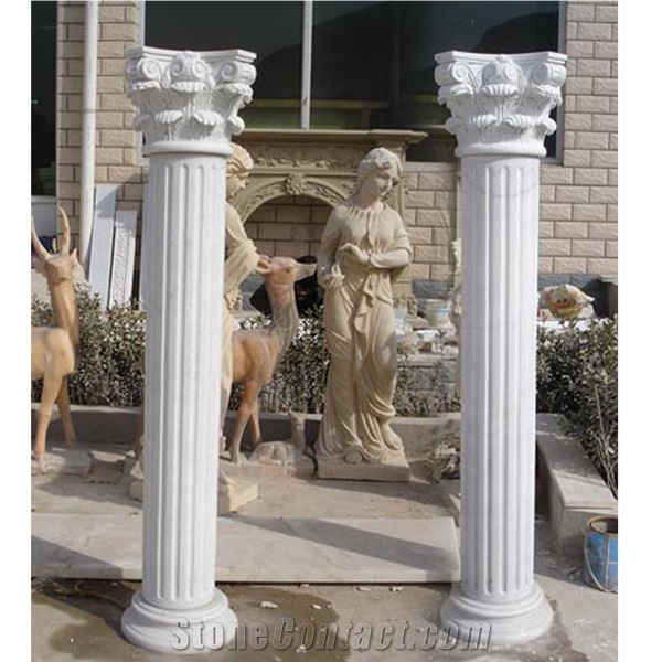 Marble Columns Decorative Round Greek Marble Columns Design