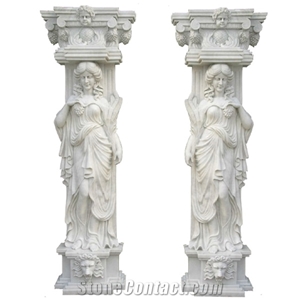 Marble Columns Decorative Round Greek Marble Columns Design