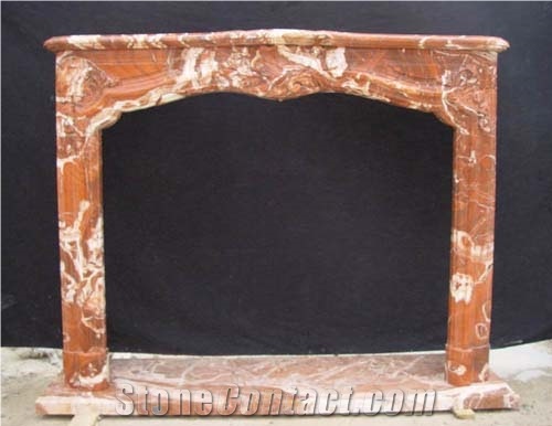 Marble Fireplace Hand Carved Red Marble Fireplace