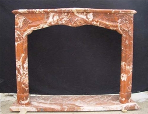 Marble Fireplace Hand Carved Red Marble Fireplace