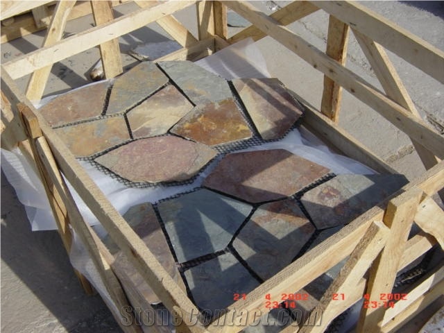 Random Slate Flagstone Paving Flooring Walkway