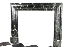 Verde Antico Marble Fireplace Mantel & Fireplace Hearth