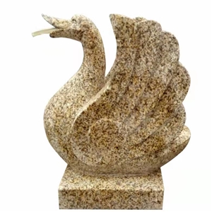 White Marble Animal Statues Outdoor Stone Swan Sculpture