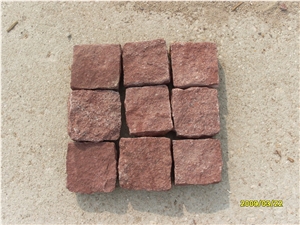 Wholesale Red Porphyry Cubes Cobblestone For Driveways