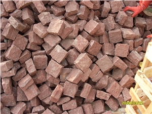 Wholesale Red Porphyry Cubes Cobblestone For Driveways