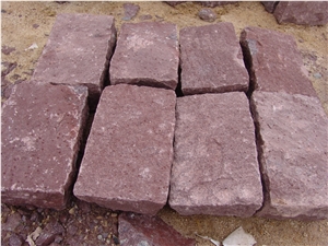 Wholesale Red Porphyry Cubes Cobblestone For Driveways