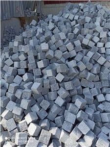 Bergama Grey Granite Cube Stone, Cobble Stone