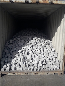 Bergama Grey Granite Cube Stone, Cobble Stone