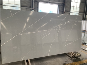 Quartz Calacatta Grey Black Slabs Big Stock Factory Owner