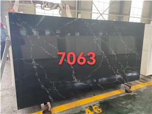 Quartz Calacatta Grey Black Slabs Big Stock Factory Owner