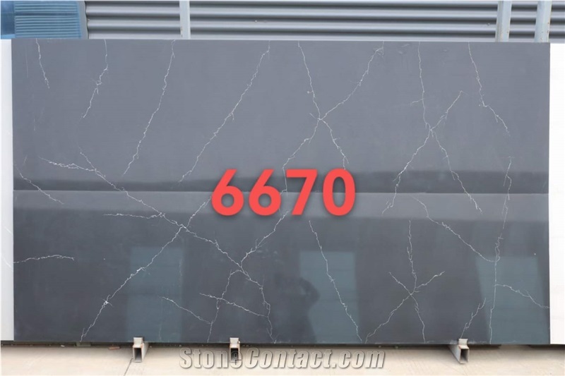 Quartz Calacatta Grey Black Slabs Big Stock Factory Owner