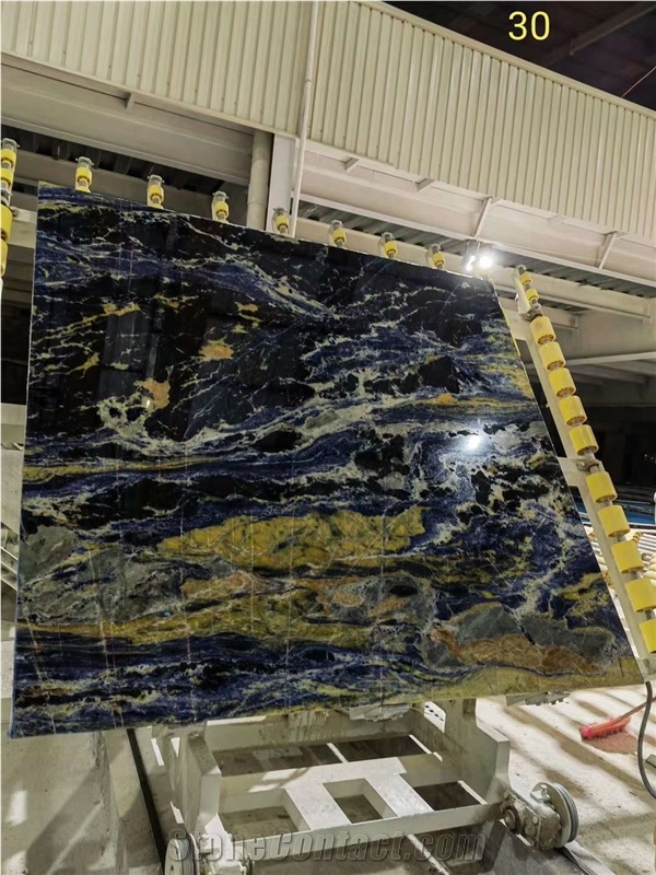 Blue And Gold Quartize Slabs Azul Bahia Big Stock Slabs Tile