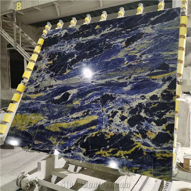 Blue And Gold Quartize Slabs Azul Bahia Big Stock Slabs Tile