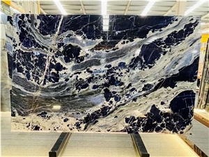 Blue And Gold Quartize Slabs Azul Bahia Big Stock Slabs Tile