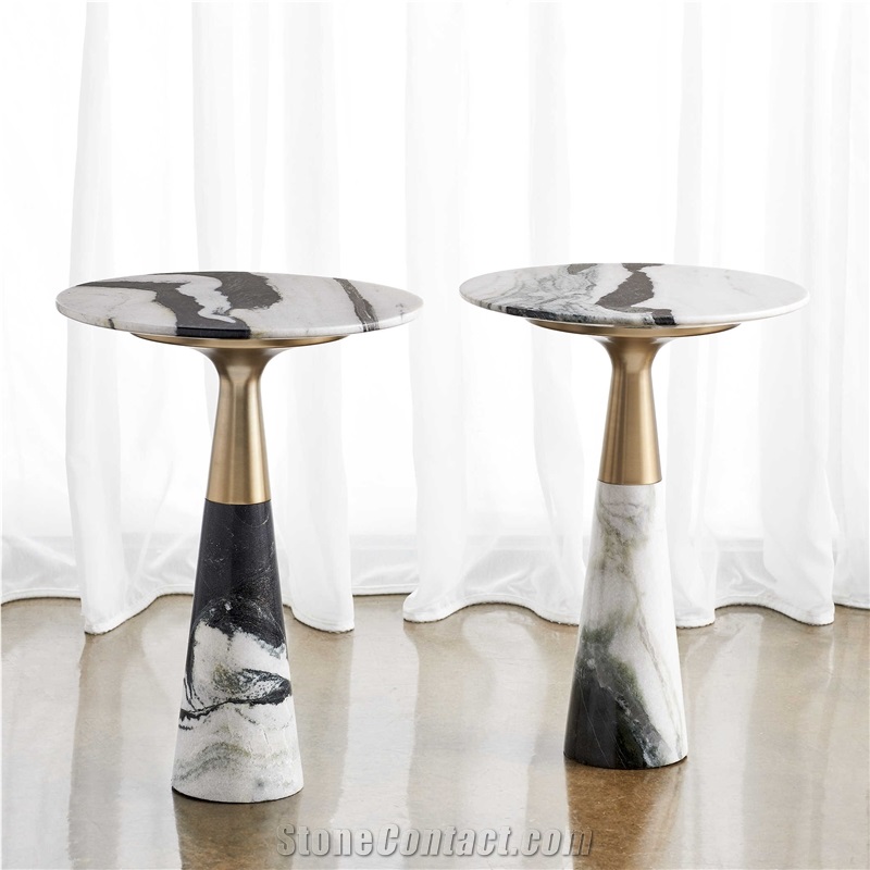 Chinese Panda White Marble Dinner Table Coffee Table
