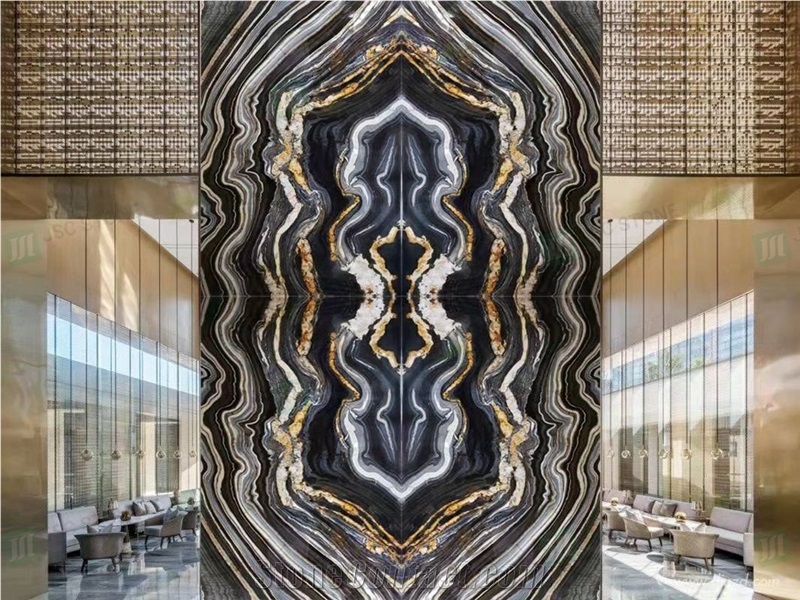 Exotic Natural Black Quartzite Wooden Veins Quartzite Slabs