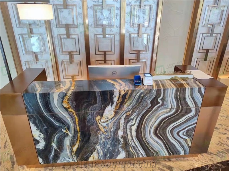 Exotic Natural Black Quartzite Wooden Veins Quartzite Slabs