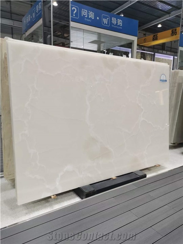 Snow White Onyx Big Stock White Onyx Transparent Slabs Tiles