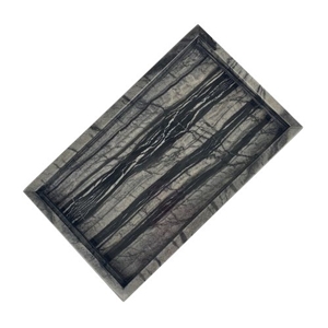 Zebra Black Forest Marble Accessory Tray Dispenser Dish