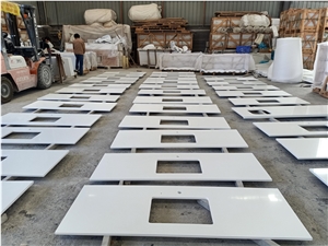 Good Quality Artificial White Quartz  Counter Top Wholesale