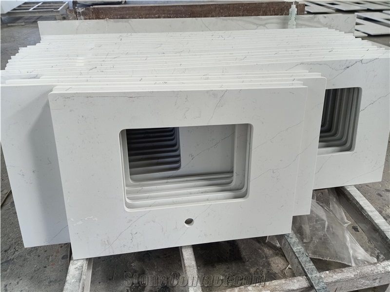 Good Quality Artificial White Quartz  Counter Top Wholesale