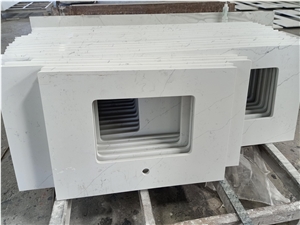 Good Quality Artificial White Quartz  Counter Top Wholesale
