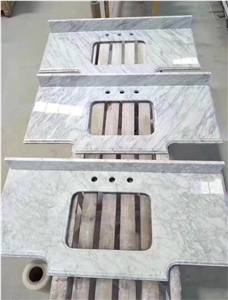 Bianco Carrara  White Marble Vanity Tops  Bath Tops