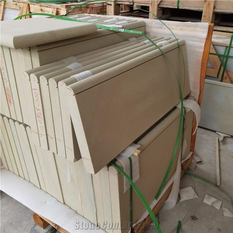 Yellow Sandstone Stair With Full Bullnose Edge