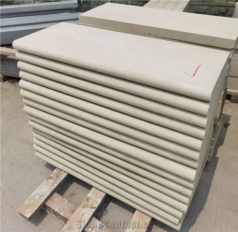 Yellow Sandstone Stair With Full Bullnose Edge