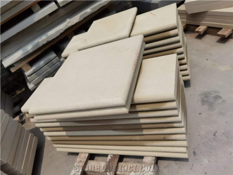 Yellow Sandstone Stair With Full Bullnose Edge
