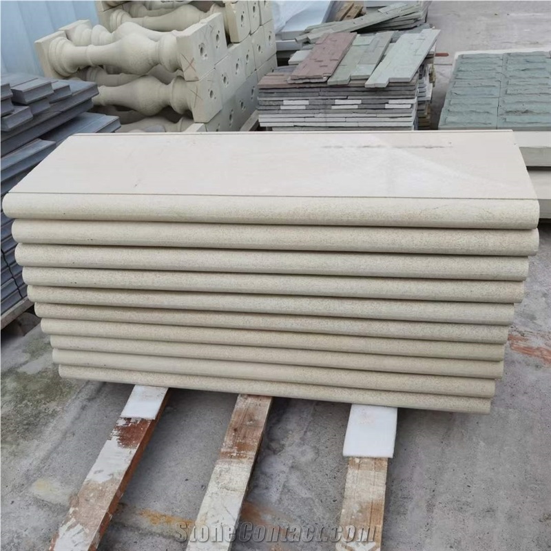 Yellow Sandstone Stair With Full Bullnose Edge