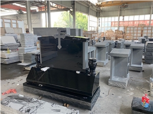Shangxi Black Granite Cross Tombstone Directly From Factory Shangxi Black Granite Cross Tombstone Directly From Factory