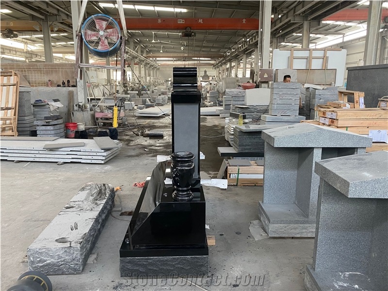 Shangxi Black Granite Cross Tombstone Directly From  Factory