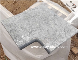 Bluestone/Blue Limestone, Flamed, Corner Copping Stone