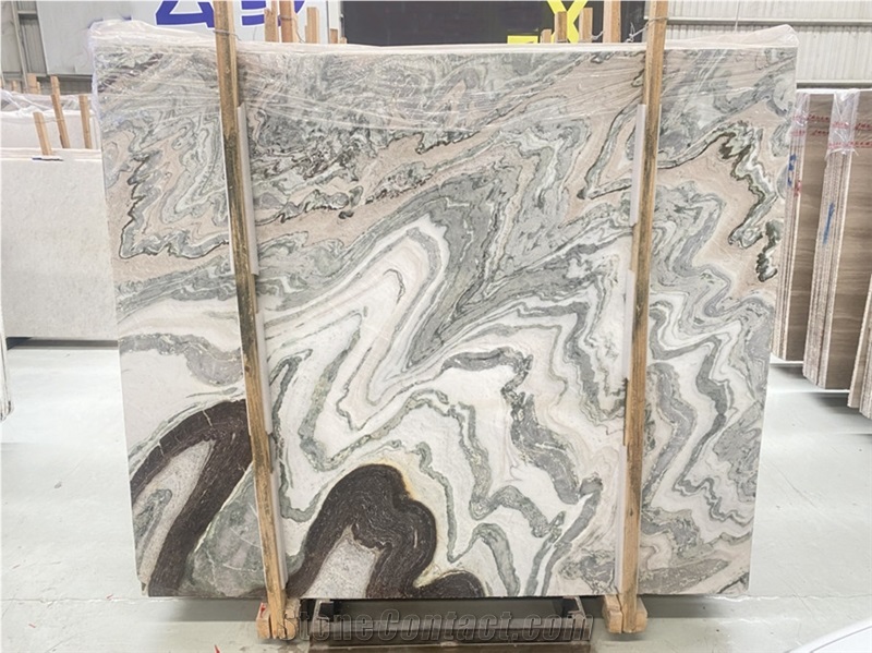 Water Cloudy Grey Marble Polished Slabs