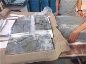 3Mm Ultra Thin Natural Marble Slab Tiles Vanitys, Furniture, Table Cover